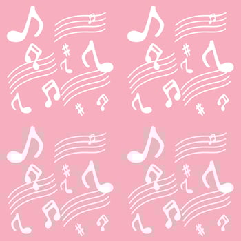 Seamless Background Musical Notes White Pink Background vector