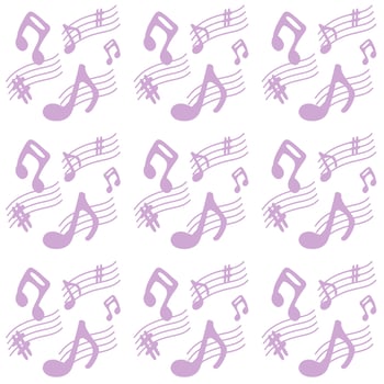 purple music note characters seamless background vector