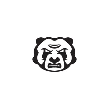 angry panda esport gamer emblem logo design vector icon illustration