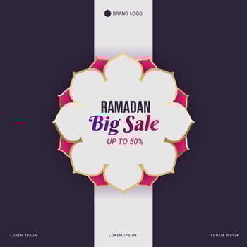 Ramadan Sale Square Banner Promotion Template. Suitable for Web Promotion and Social Media Template Post for Ramadan Kareem Greeting Card, Event, and etc. vector