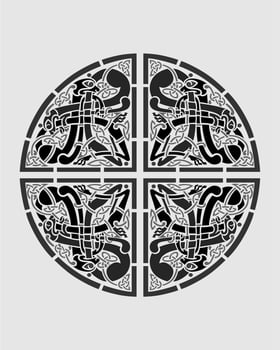 celtic ornament pattern with circular style elements vector