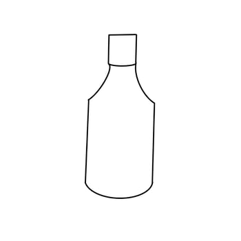 Wine Bottle Thanksgiving Hand drawn organic line Doodle vector