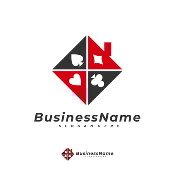 Poker House logo vector template, Creative Gambling logo design concept