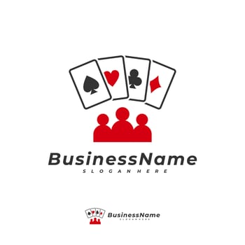 Poker People logo vector template, Creative Gambling logo design concept