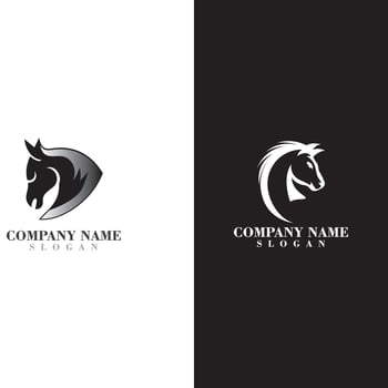 Head Horse logo design concept simple graphic template vector