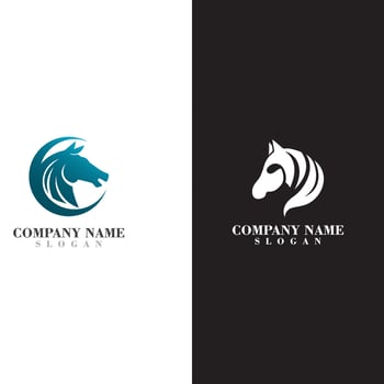 Head Horse logo design concept simple graphic template vector