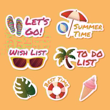 Journaling Sticker of Summer Holiday vector