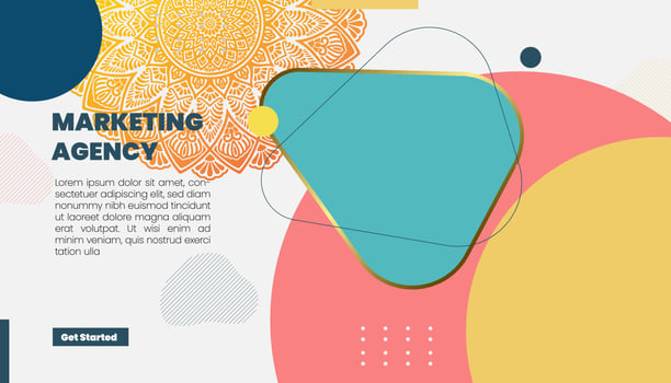 Mandala ornate background for marketing agency vector