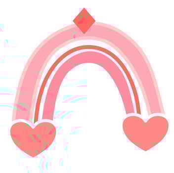 Sweet rainbow element for love vector