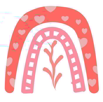 Sweet rainbow element for love vector