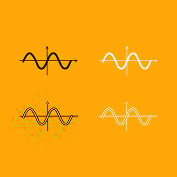 Sinewave black and white set icon. vector