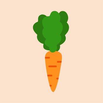 fresh Carrot, vegetable, food, vector flat style. Vector orange flat carrot icon. Vector vegetable symbol in flat style.