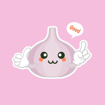 cute and kawaii Onion. funny vegetable vector character set isolated on color background