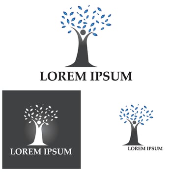 Creative Human Tree Concept Logo Design Template vector