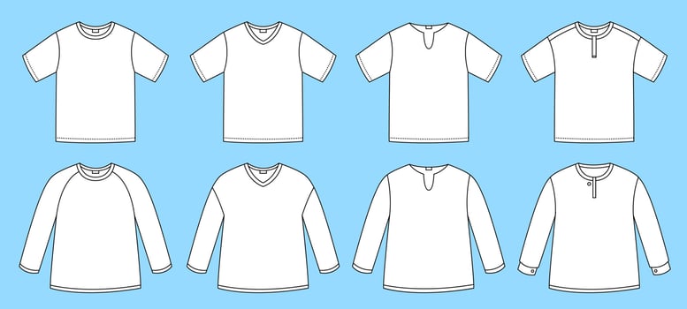Flat Outline Tshirt Template Design vector