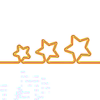 Neon stars are one continuous line. 3d vector neon rising star icon. Continuous arrow minimal neon style. Unique simple linear tube. Linear neon on a white background.