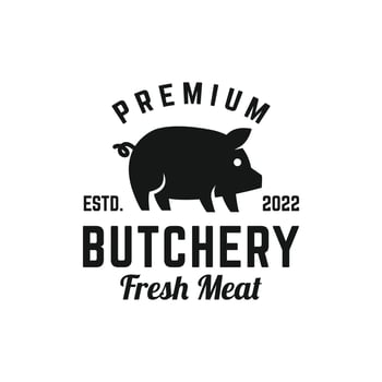 Butchery Shop Logo Design Template vector