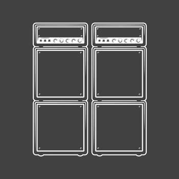 Concert speakers isolated on a black background vector