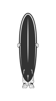 Surfboard silhouette isolated on white background vector