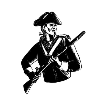 American Patriot Scratchboard vector