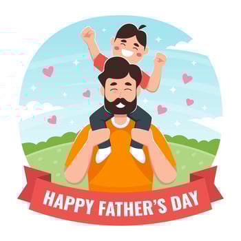 Father and Son Playing Together in Father's Day vector