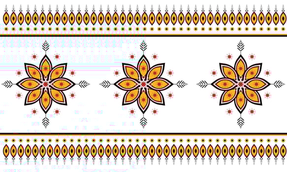 Geometric ethnic oriental ikat pattern traditional Design for background,carpet,wallpaper,clothing,wrapping,Batik,fabric,Vector illustration.embroidery style. vector
