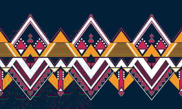 Geometric ethnic oriental ikat pattern traditional Design for background,carpet,wallpaper,clothing,wrapping,Batik,fabric,Vector illustration.embroidery style. vector