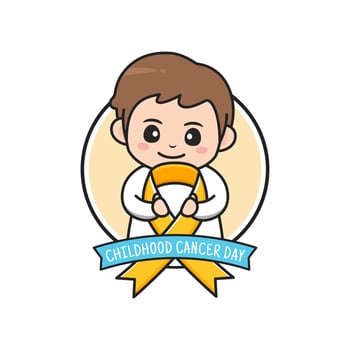 a boy in childhood cancer day vector