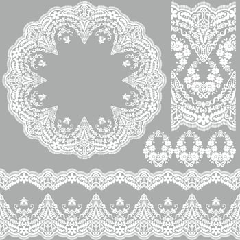 Seamless lace set vector