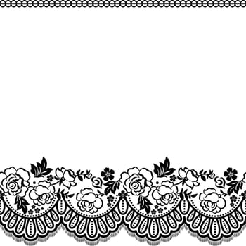 Abstract seamless lace pattern with flowers vector