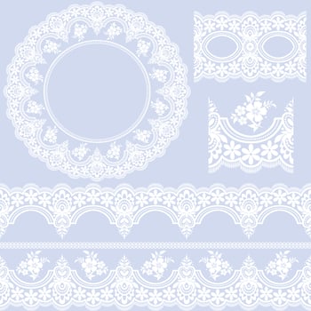 Seamless lace set vector