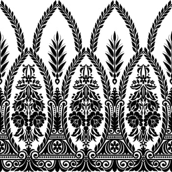 Abstract seamless lace pattern with flowers vector