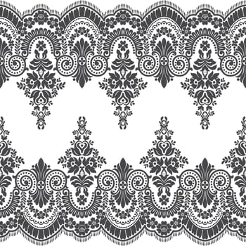 Abstract seamless lace pattern with flowers vector