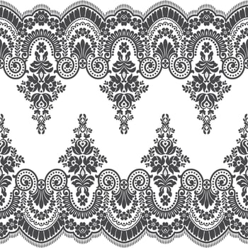 Abstract seamless lace pattern with flowers vector