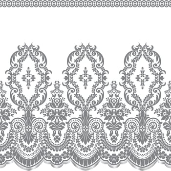 Abstract seamless lace pattern with flowers vector