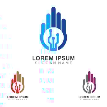 Technology Hand creative logo inspiration design template vector