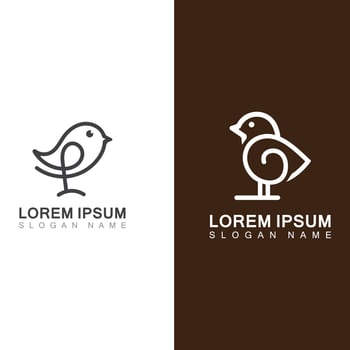 CHICK logo minimalist icon template monoline color line creative vector