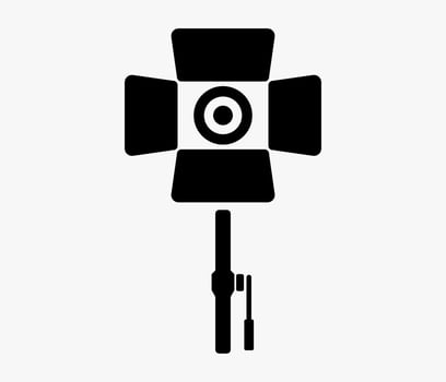 Black icon. Studio lighting vector