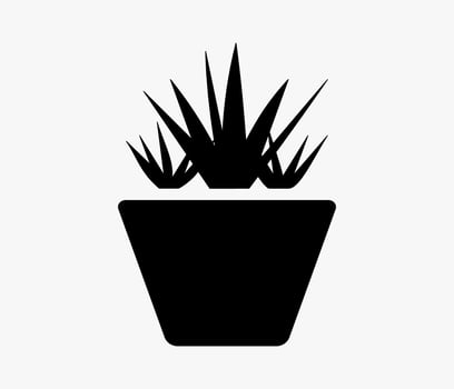 a black and white illustration of a plant in a pot vector