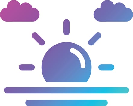 Sun Set Vector Icon Design Illustration