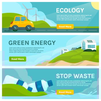 Eco Green Banner Set vector