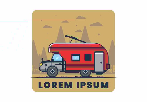 Colorful RV truck flat illustration vector