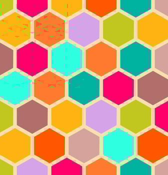 colorful geometric hexagon background. vector
