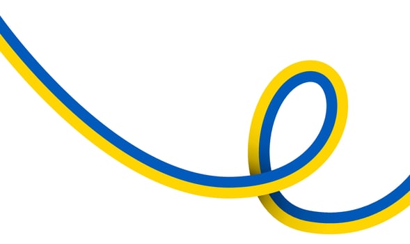 wavy pattern with Ukraine national flag, border frame striped flag of Ukraine. Symbol, poster banner of the Ukrainian flag. ribbon waving in blue and yellow style, vector  isolated on white background