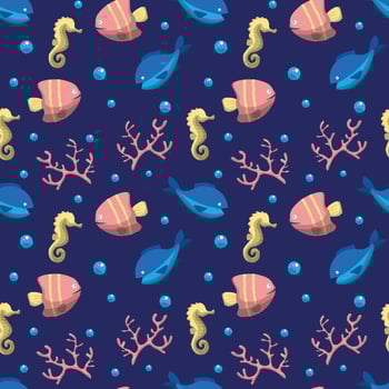 Hand drawn world oceans day seamless pattern. vector