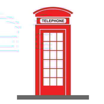 vintage red phone booth vector