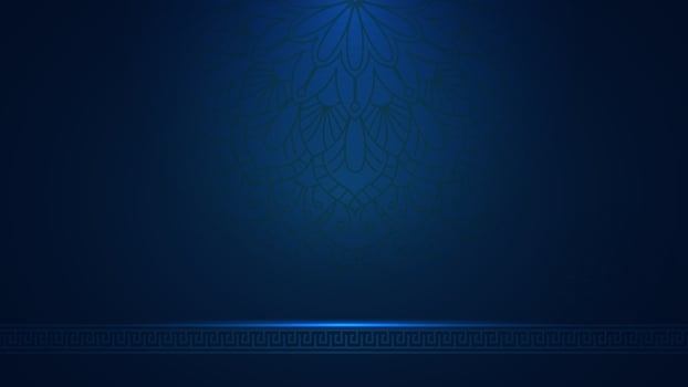Blue light islamic arabesque background design template vector