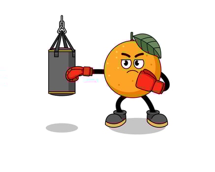 Illustration of orange fruit boxer vector