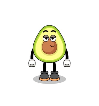 avocado cartoon couple with shy pose vector