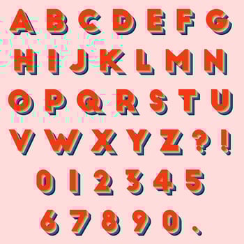 Letter alphabet stylized retro style vector